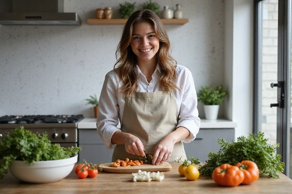 Anna M. z nowo odkrytą pasją do zdrowego gotowania.